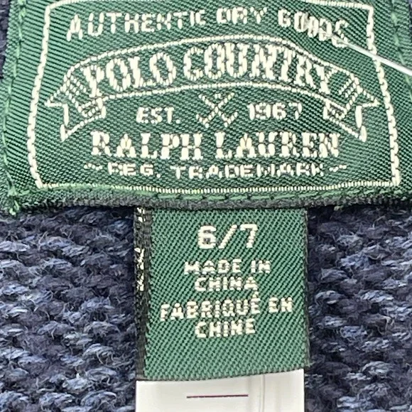 Polo Ralph Lauren Country Patchwork Cotton-Blend Shawl Cardigan Youth Size 6/7 - Picture 3 of 16
